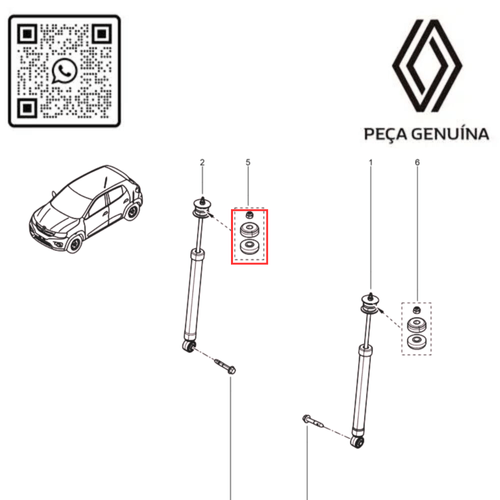 RN 71921R  BATENTE DO AMORTECEDOR TRASEIRO KWID 562171921R -3-